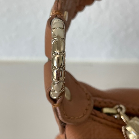 🎄 ELLIOTT LUCCA Pebbled Leather Braided Strap Tassel Baguette Bag - Picture 6 of 7